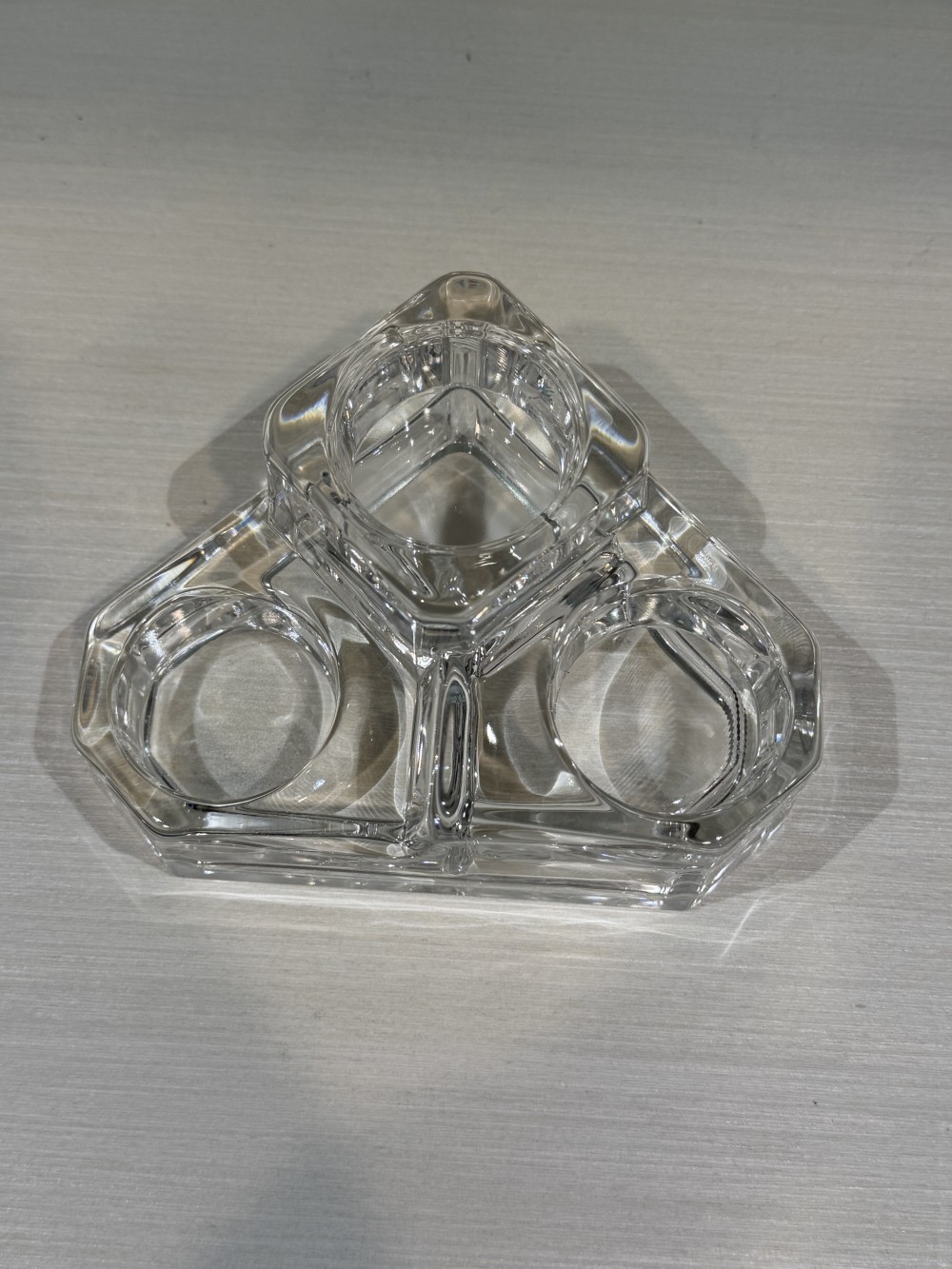 Crystal-Glass Triple Tealight Holder
