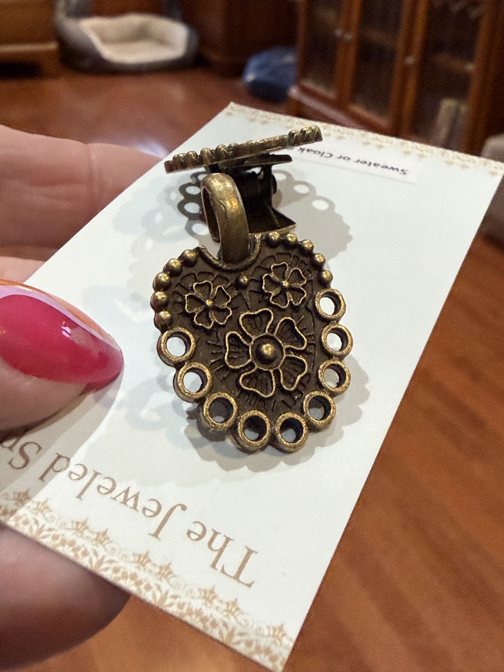 Sweater Clip, Cloak Clip, Dress Clip: Large Flower Loops