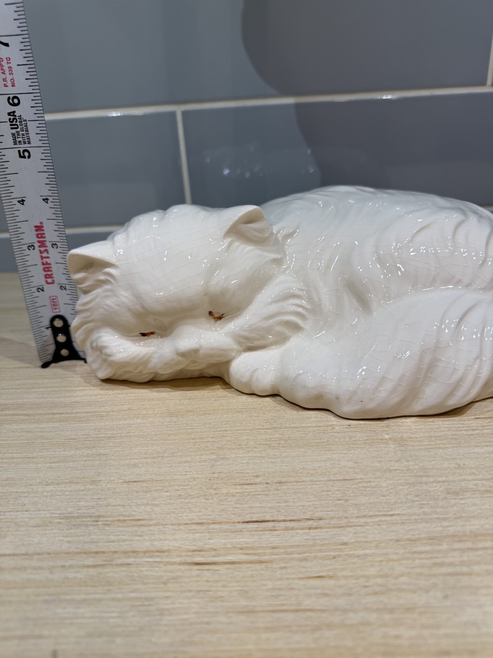 Vintage Sleeping Ceramic Cat