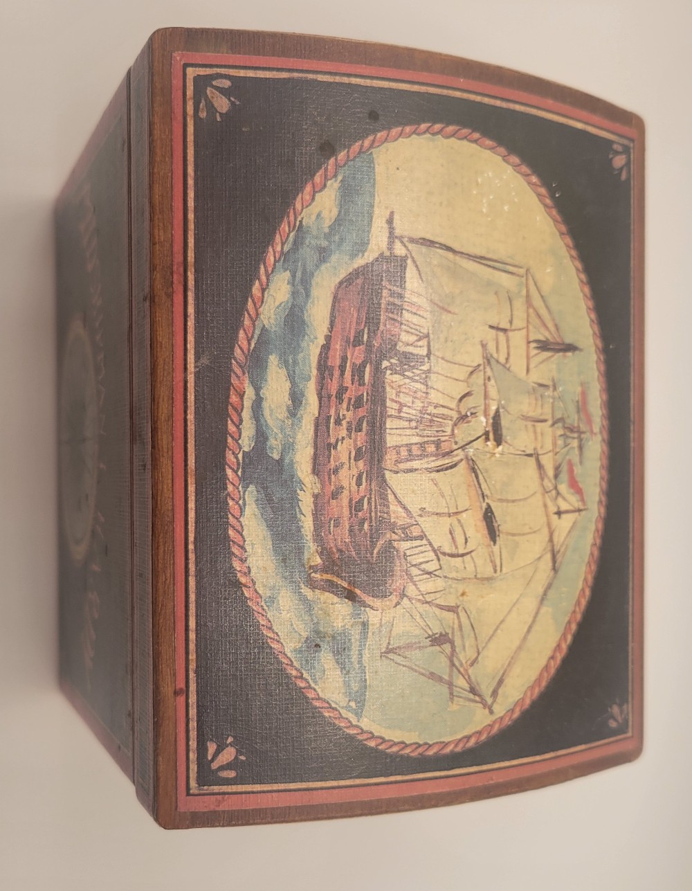 Vintage Midshipman T. Hardy Wooden Nautical Storage Chest