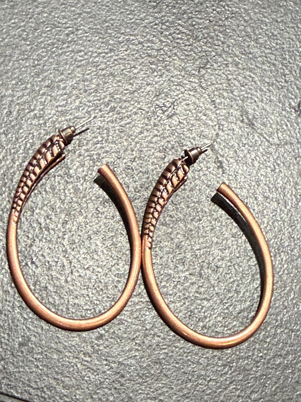 Earrings - Copper Oval Loops
