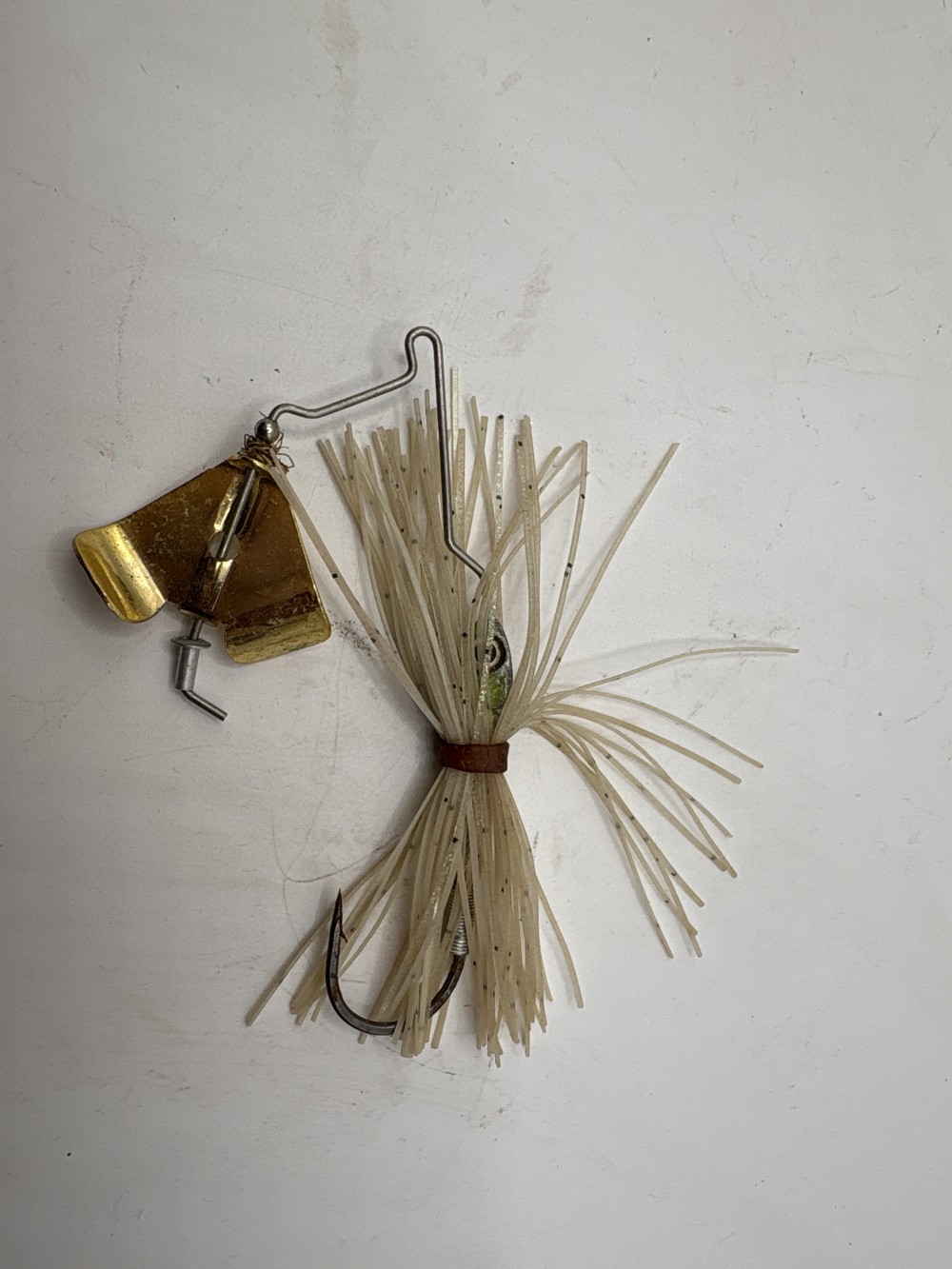Green and White Buzzbait Vintage Used