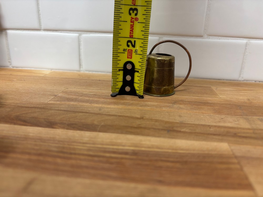 Miniature Vintage Brass & Copper Watering Can Made in Japan Dollhouse Garden Décor 2