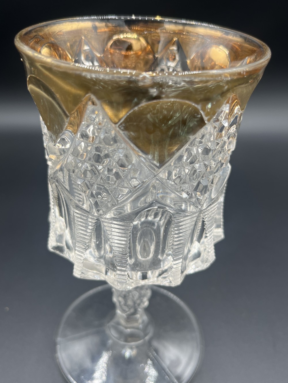 Set of EAPG crystal glasses/pitcher