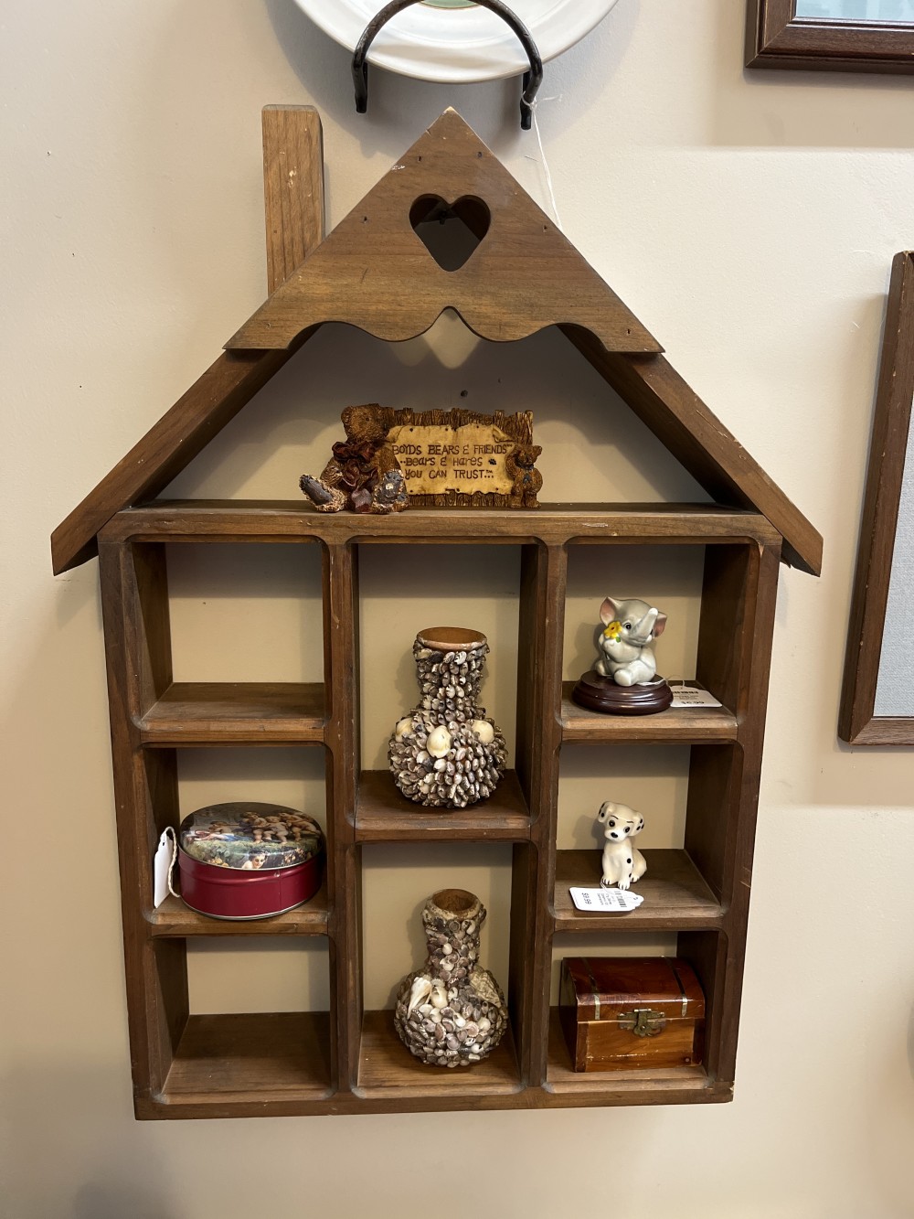 Vtg Amish made trinket shelf