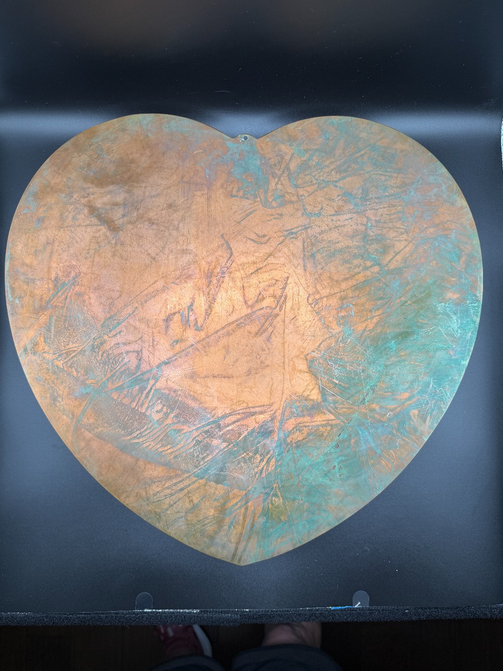 Copper Heart Tray Wall Hanging Large Size