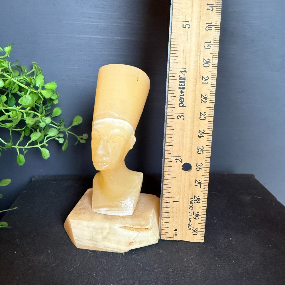 Carved Alabaster Nefertiti Bust Egyptian