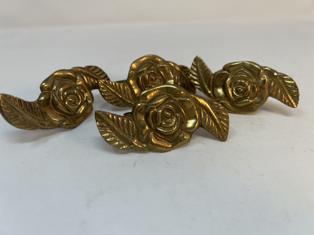 Brass Rose Napkin Rings | Set of 4
