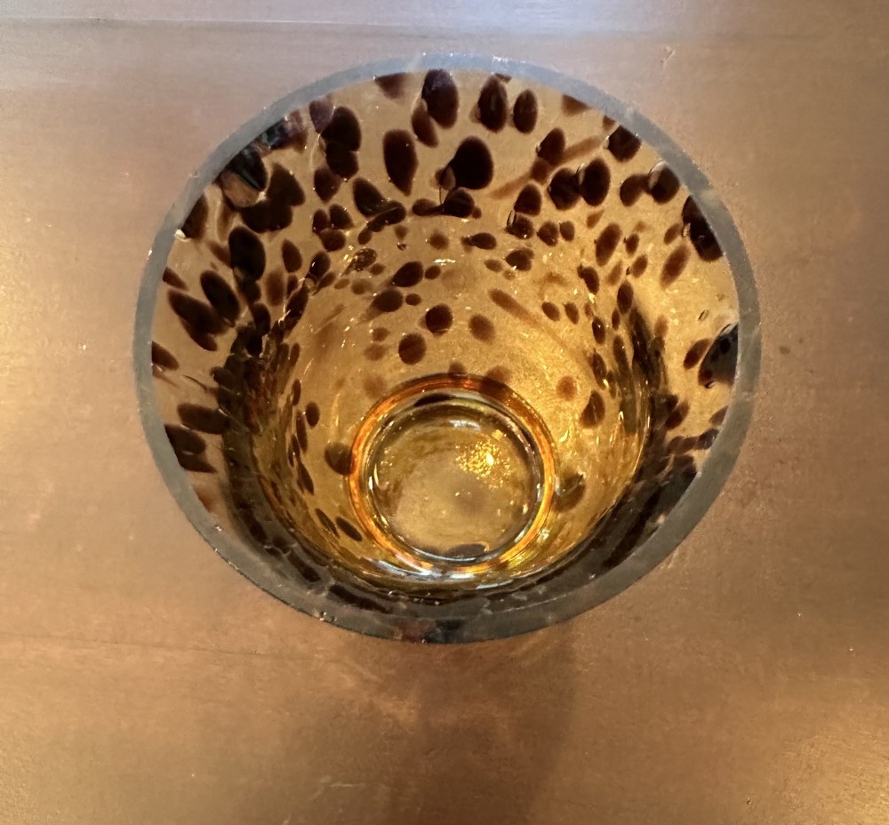Tortoise Shell Glass Votive Holder/Vase