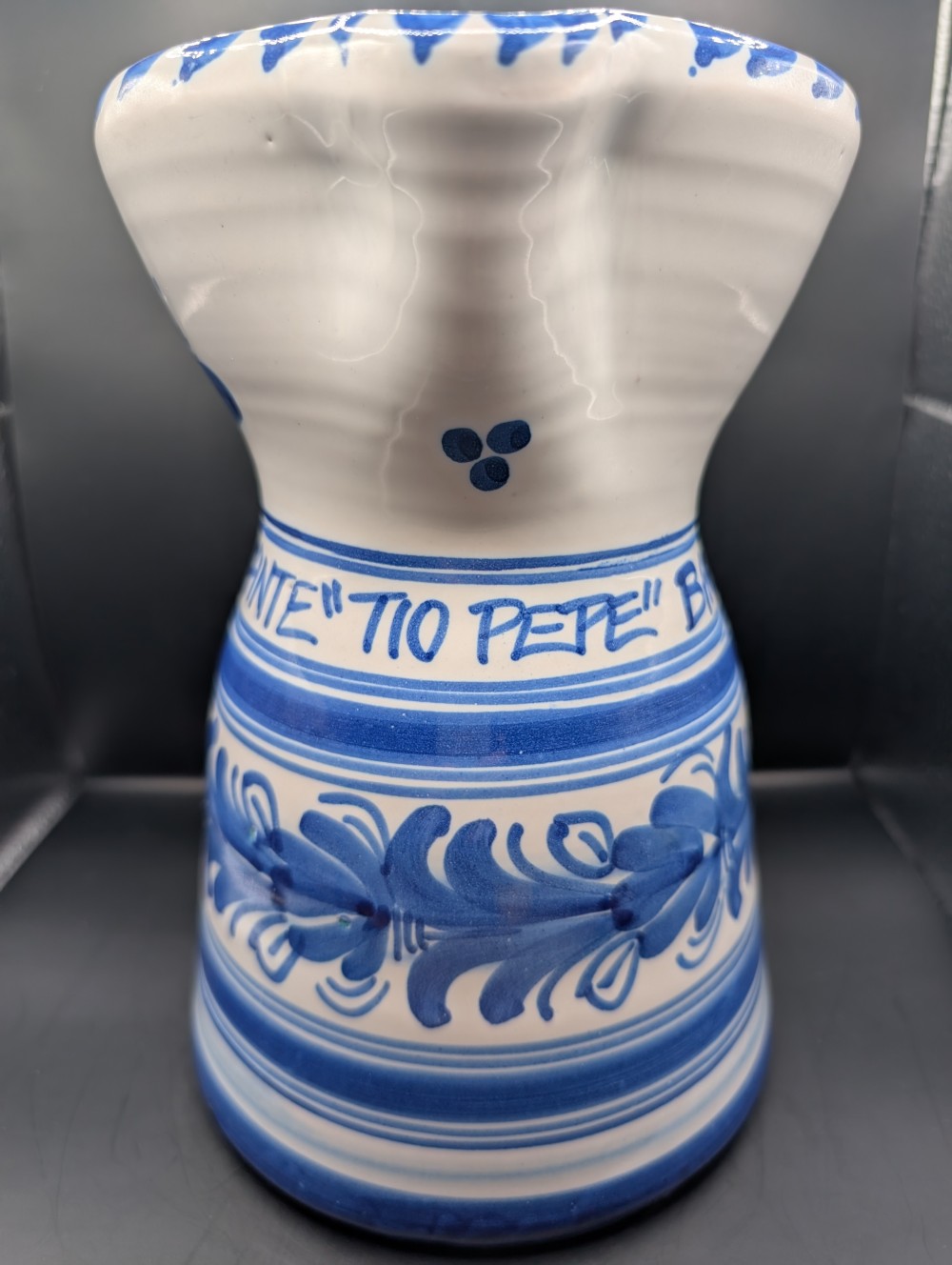 Hand-painted pottery pitcher 8.5