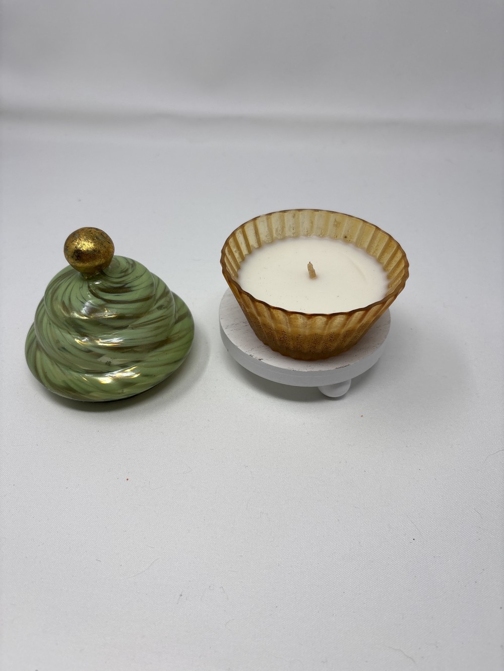 Glass Cupcake Candle Ginger Cookie