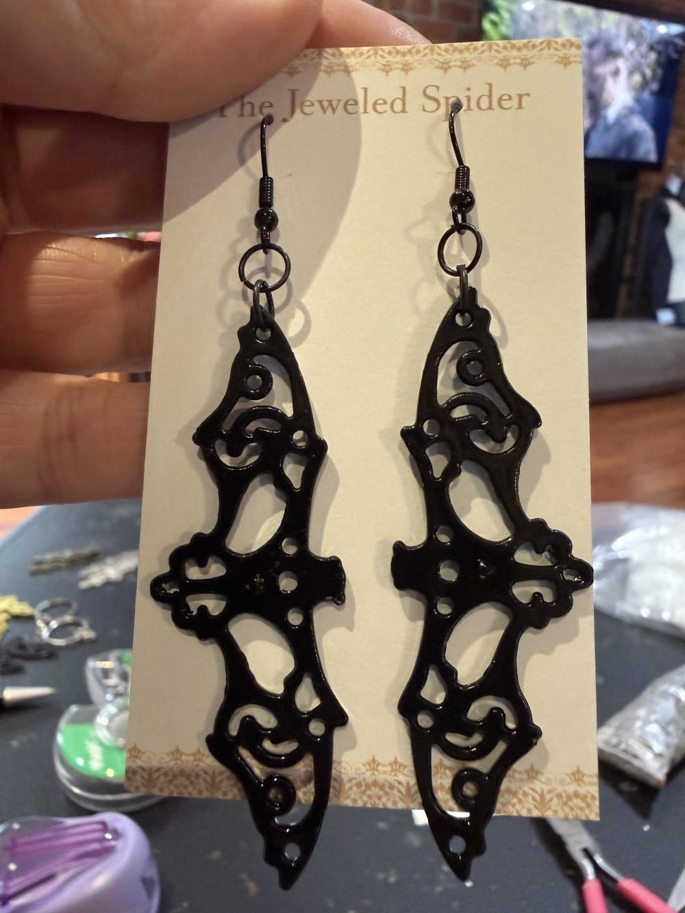 Earrings - Filigree Bats