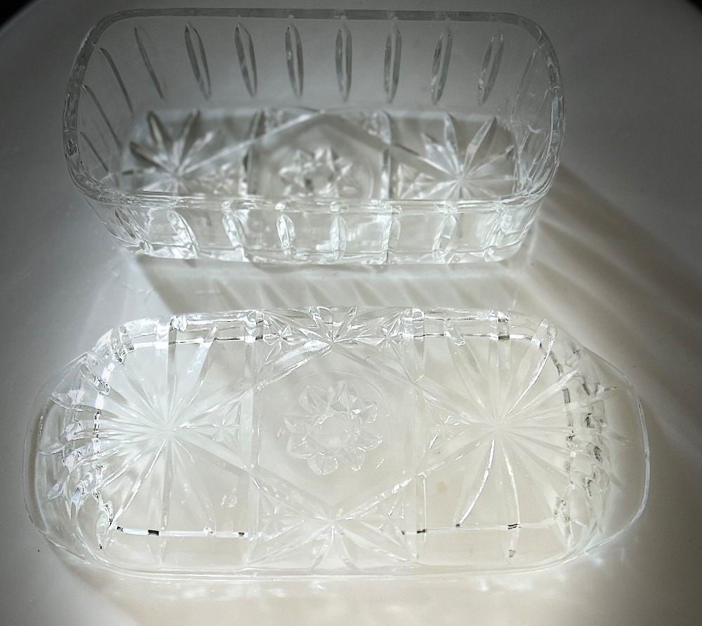 VTG Butter Dish Anchor Hocking Prescut