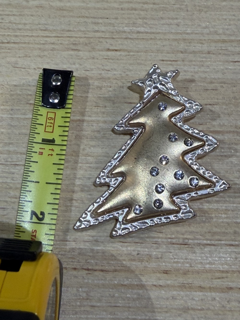 VTG Silver-Tone Christmas Tree Brooch