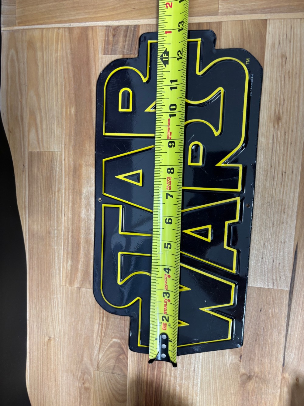 Star Wars Embossed Metal Logo Sign Lucasfilm Black & Yellow