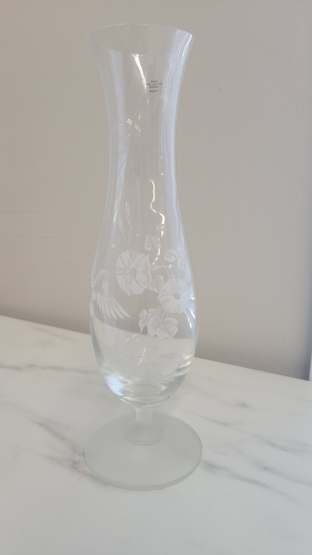 Hummingbird Vase with Frosted Base