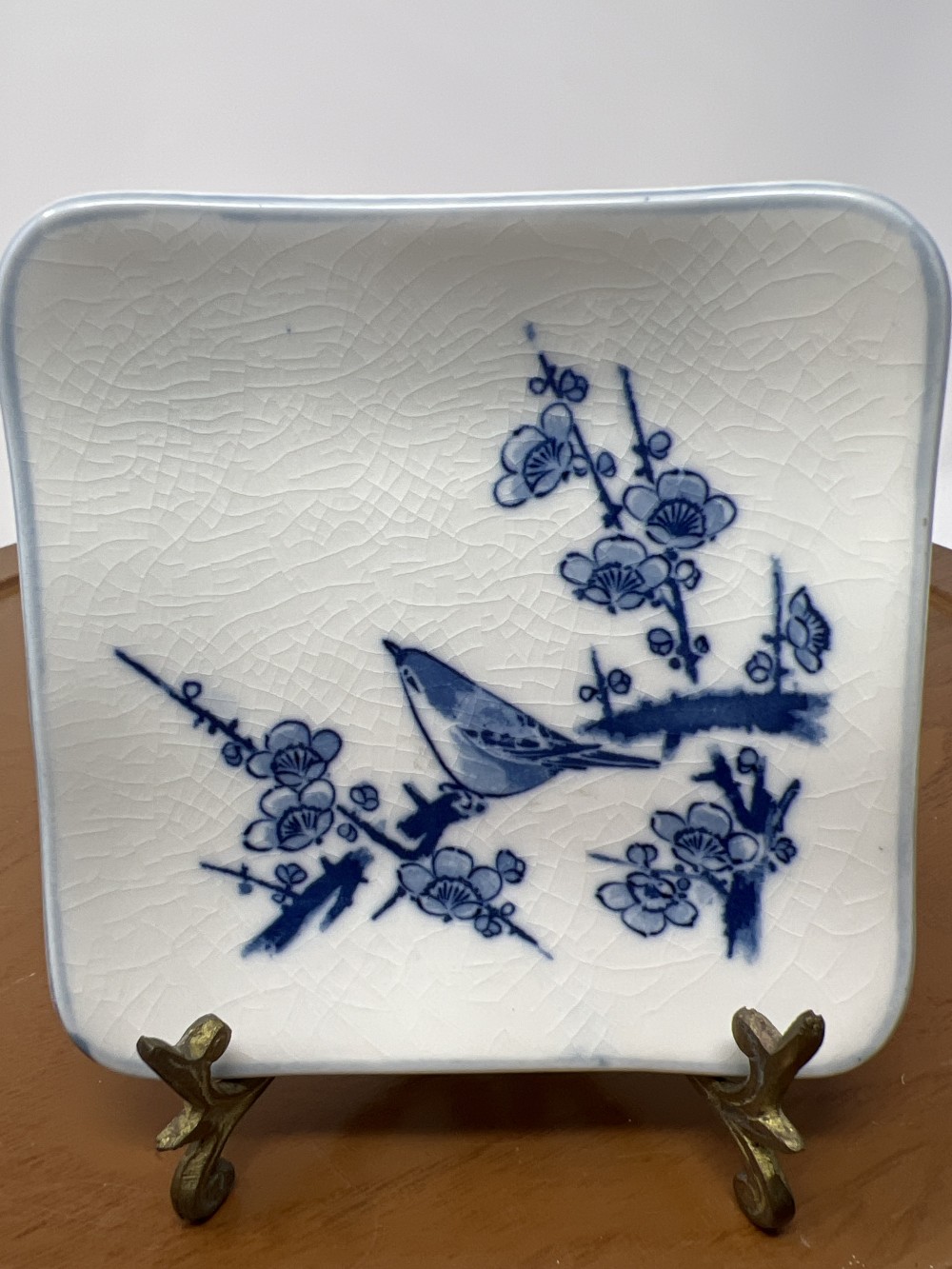 Vtg Porcelain Floral Bird Dish