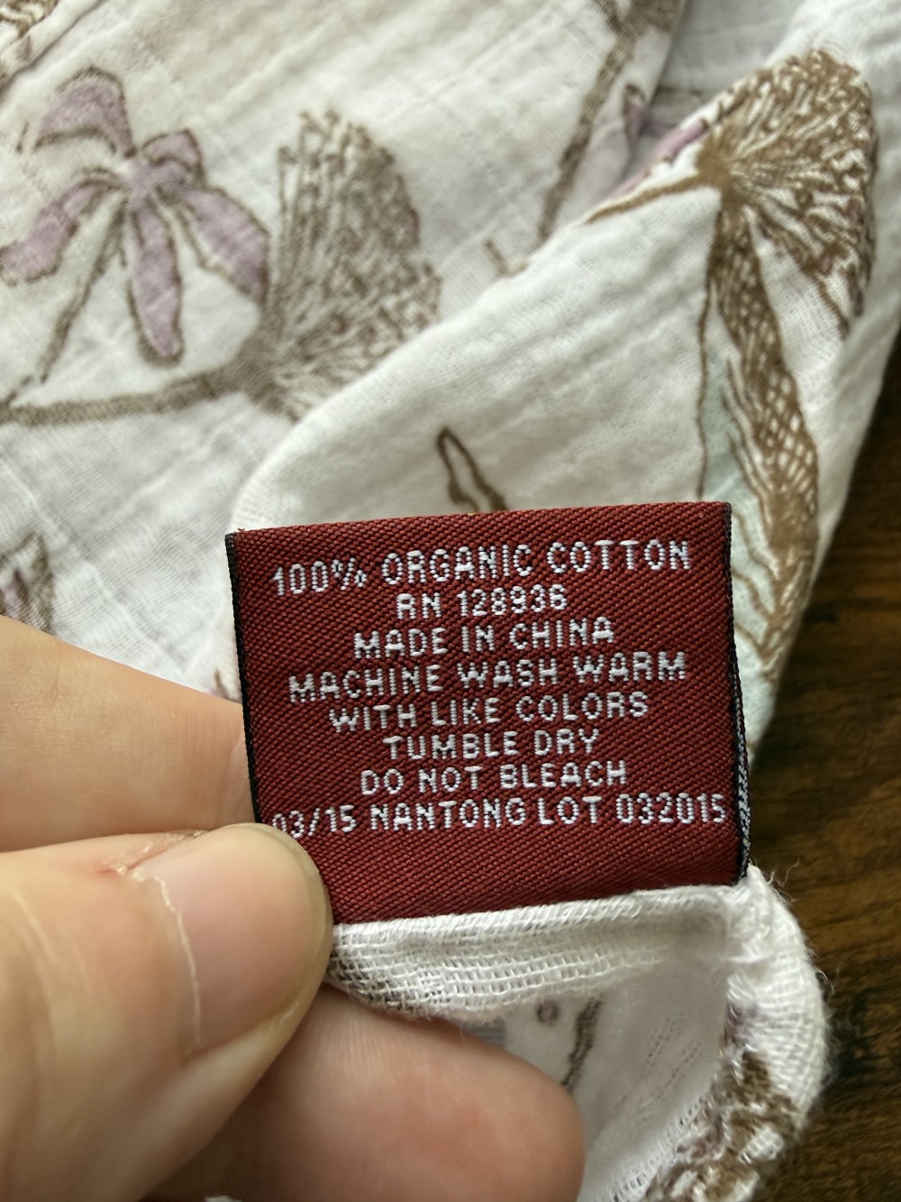 Milkbarn organic cotton receiving blanket