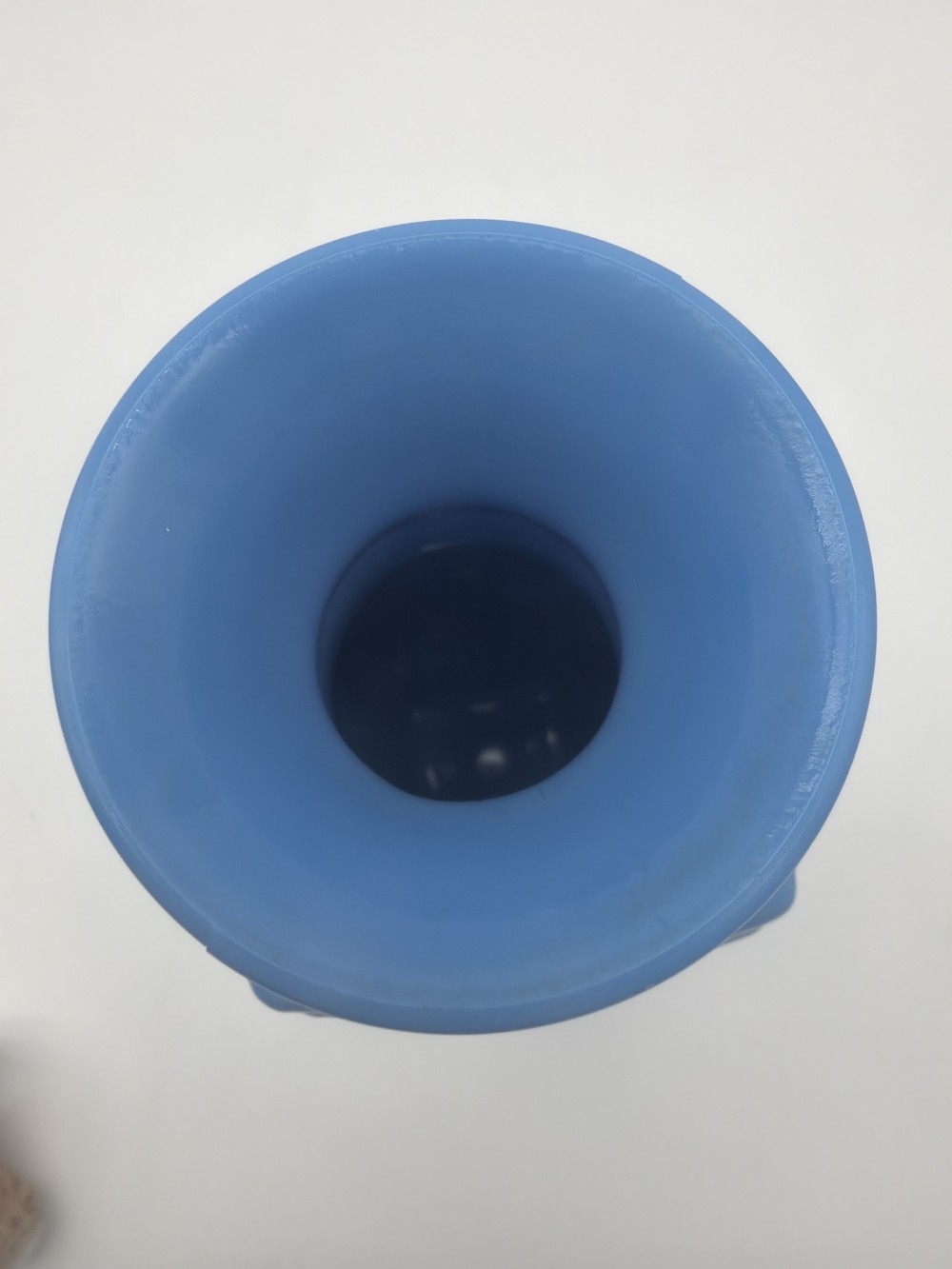 Vtg 1965 Jim Beam Blue Milk Glass Decanter