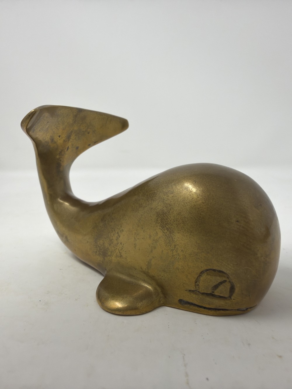 Solid Brass Whale Figurine