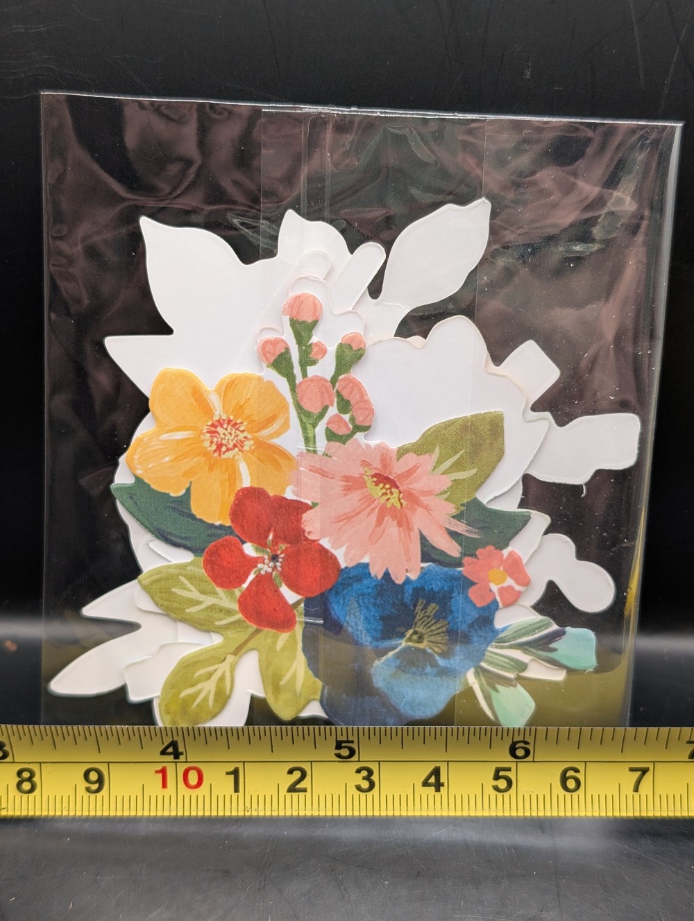 Floral paper ephemera blue/pink