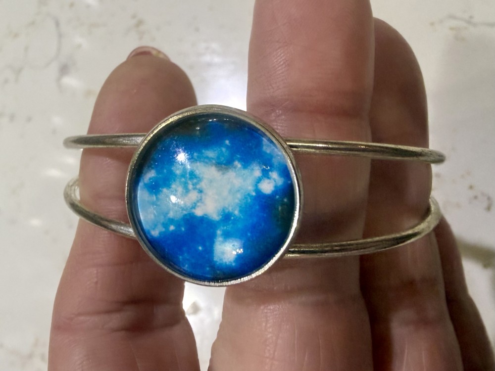 Cuff Bracelet - Celestial Medallion in Silver