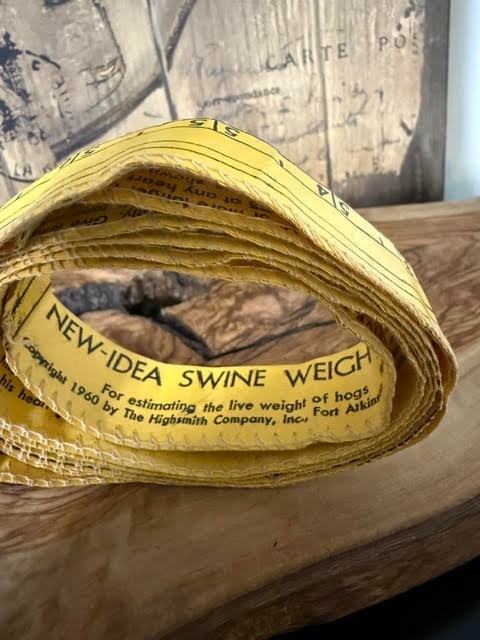 1960 Farm Hog Tape Measure Pig Swine Boar Sow Farmer