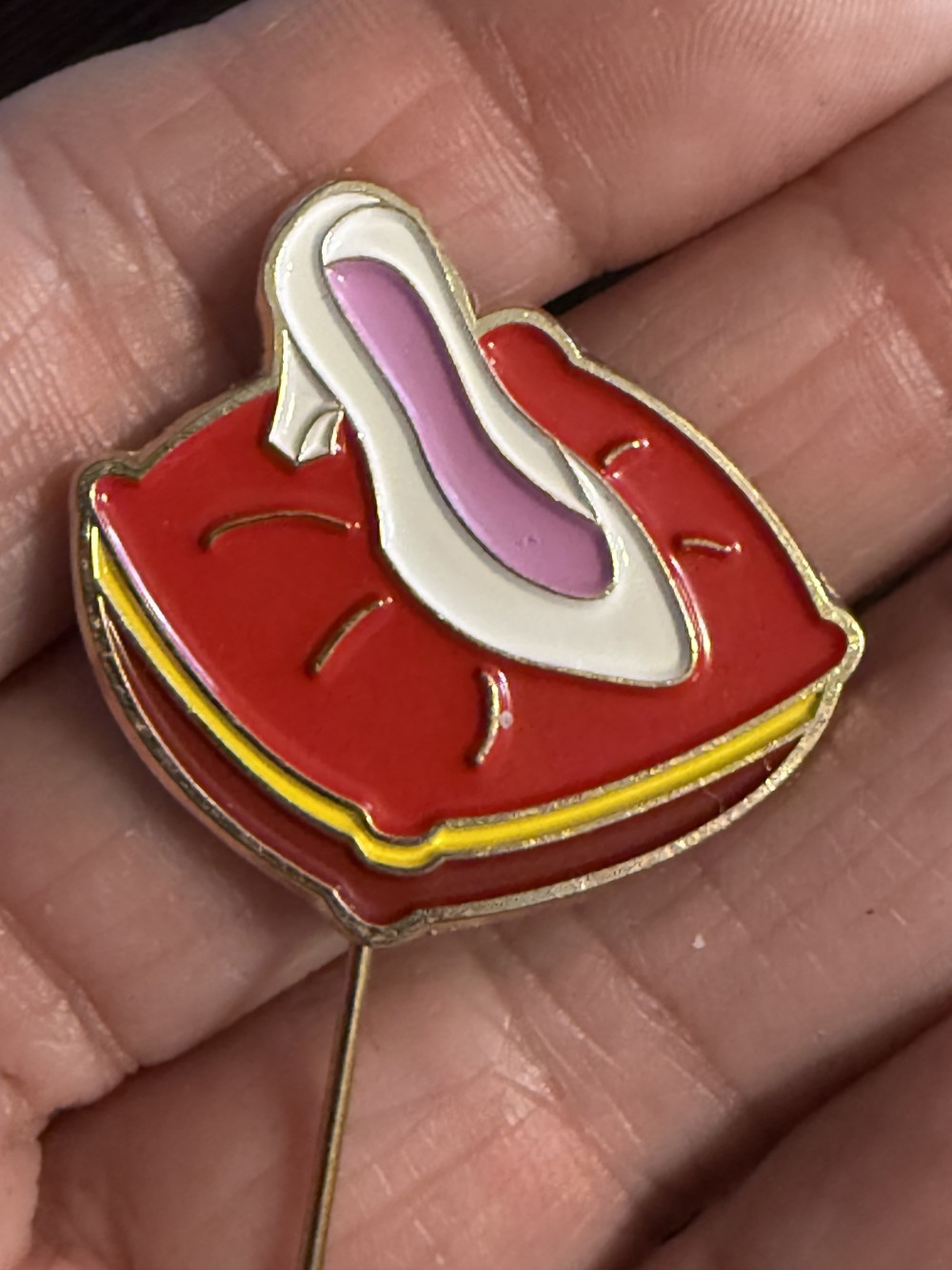Hat Pin / Scarf Pin - Shoe on Pillow, Slipper, Cinderella, Lapel Pin, Hat Pins
