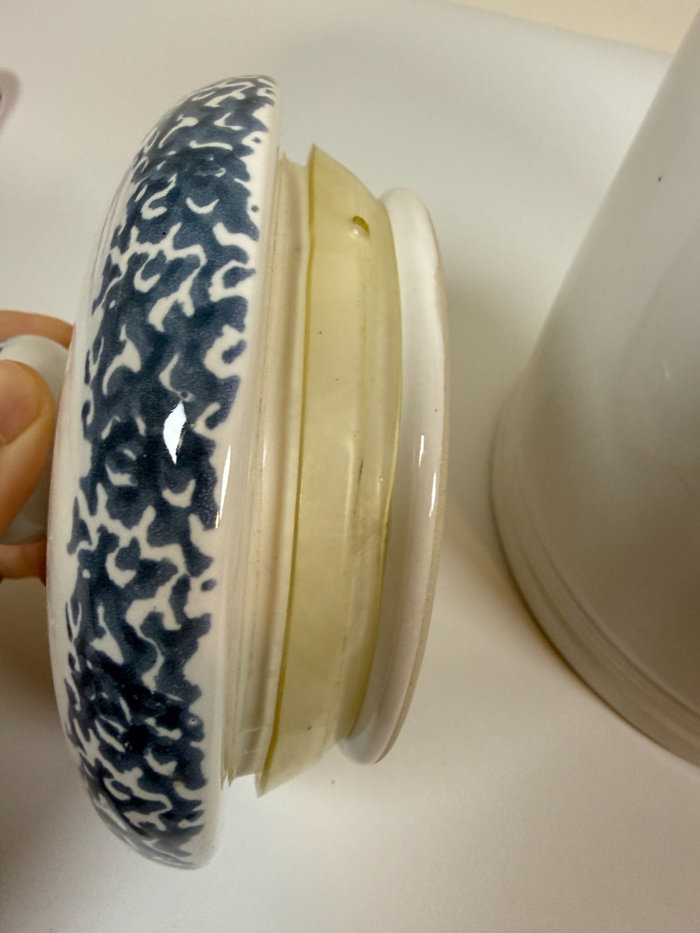 Blue Hearts Ceramic Cookie Jar