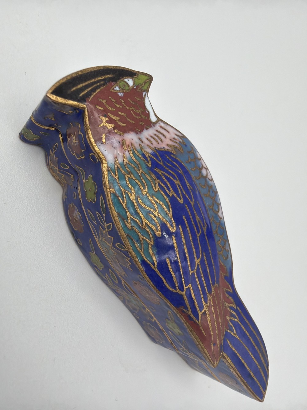 Vintage Chinese Cloisonné Bird Trinket Box