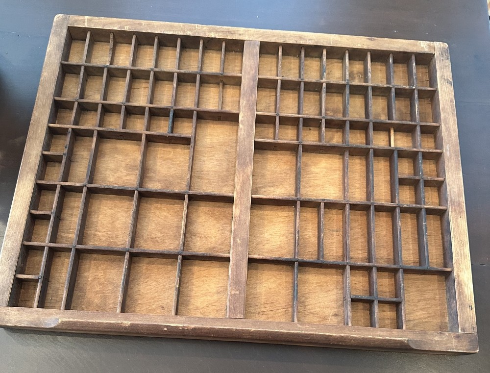 Vintage Wooden Printers Tray/Shadow Box