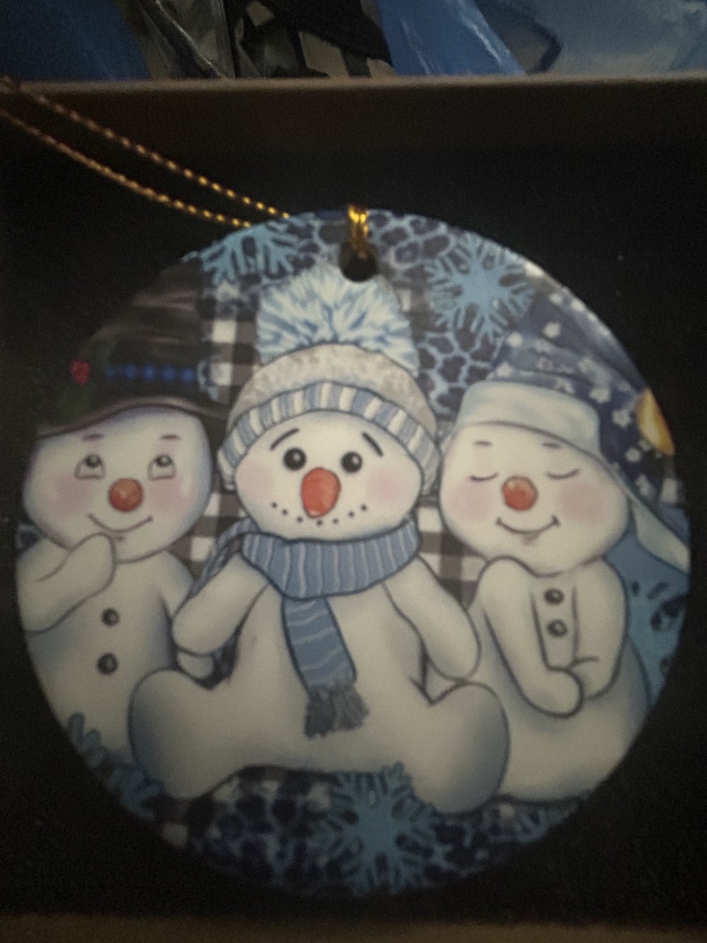 Snowman Ornament - Ceramic
