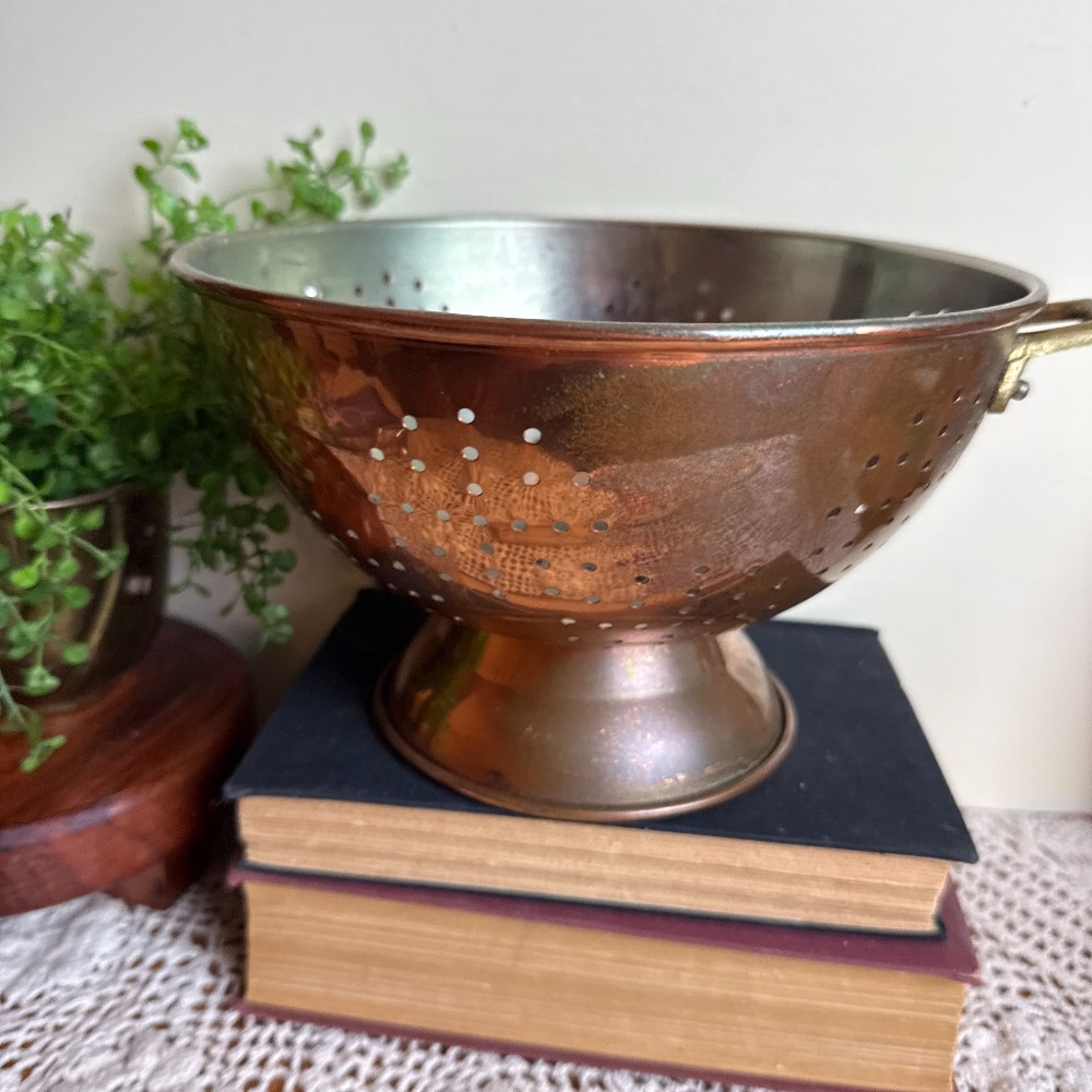 Vintage Copper Footed Colander
