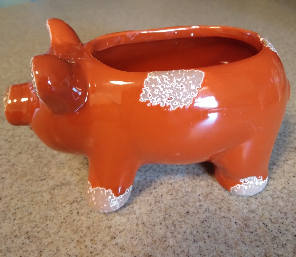 Brick Red Small Pig Planter