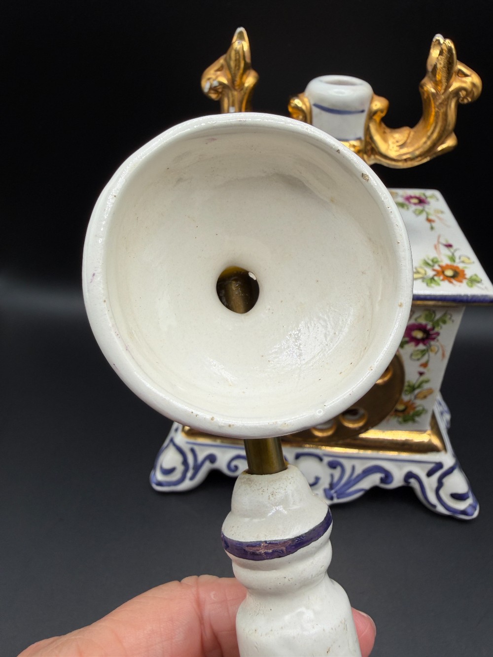 Vintage 1969 Cesare Italian Ceramic French Telephone Liquor Decanter - As Is
