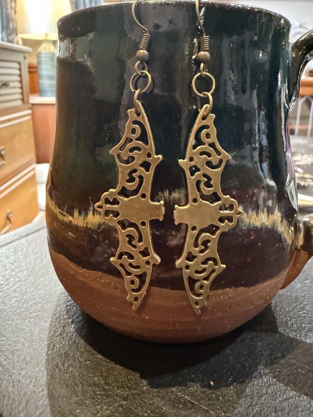 Earrings - Filigree Bats