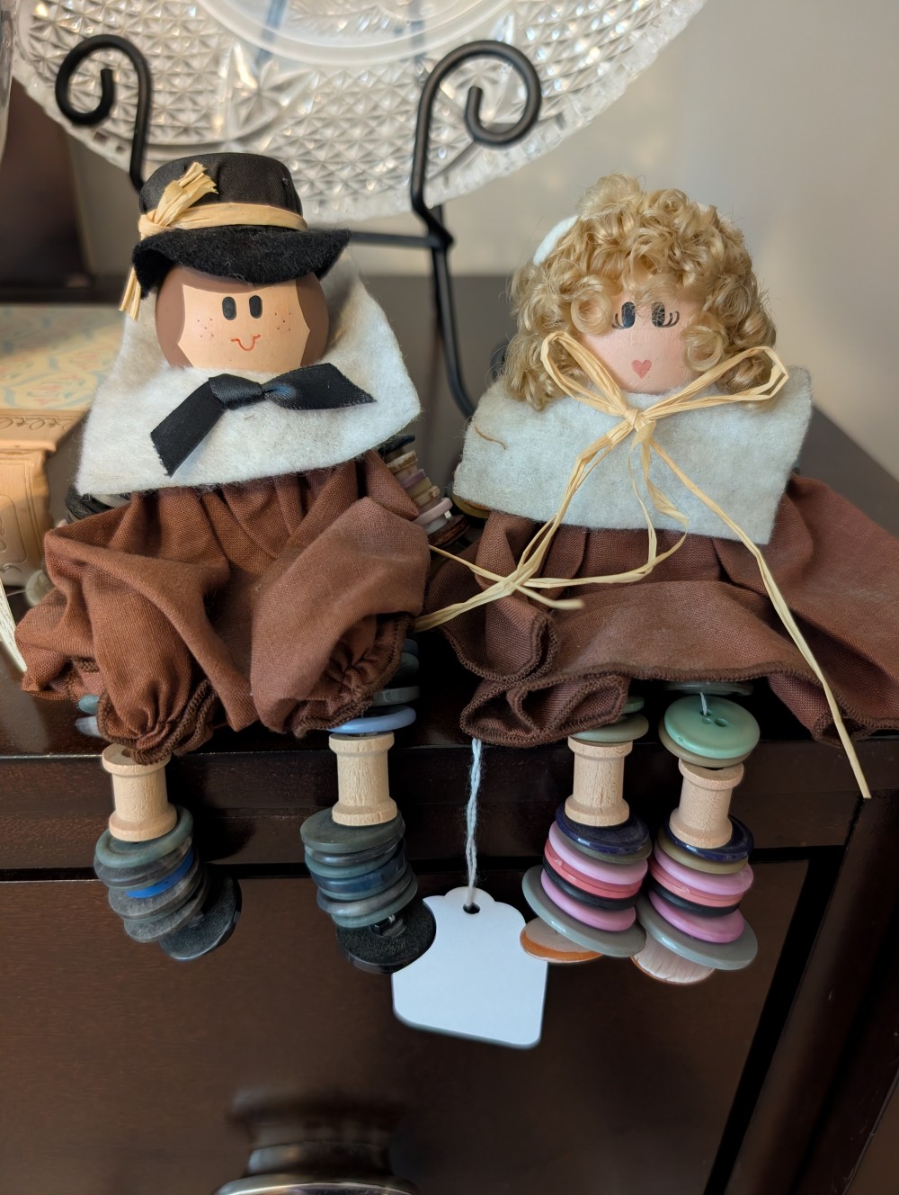 Vtg 1992 Button Babies pilgrim male/female