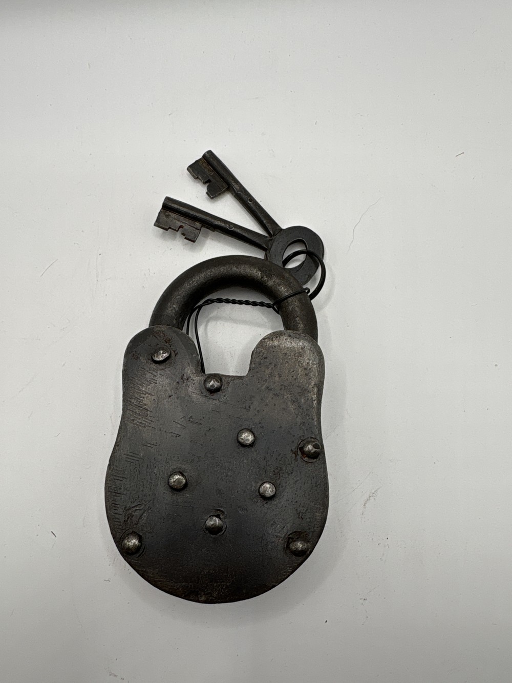 Iron Pad Lock with Brass Tag - Alcatraz Death Row ~4 inch x 2.5 inch