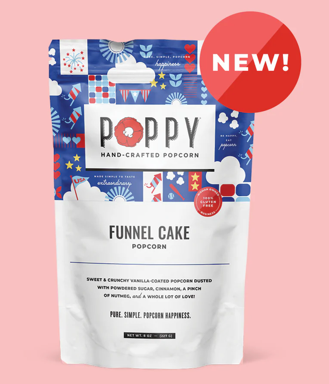 NEW!  Poppy Handcrafted Popcorn:  Funnel Cake