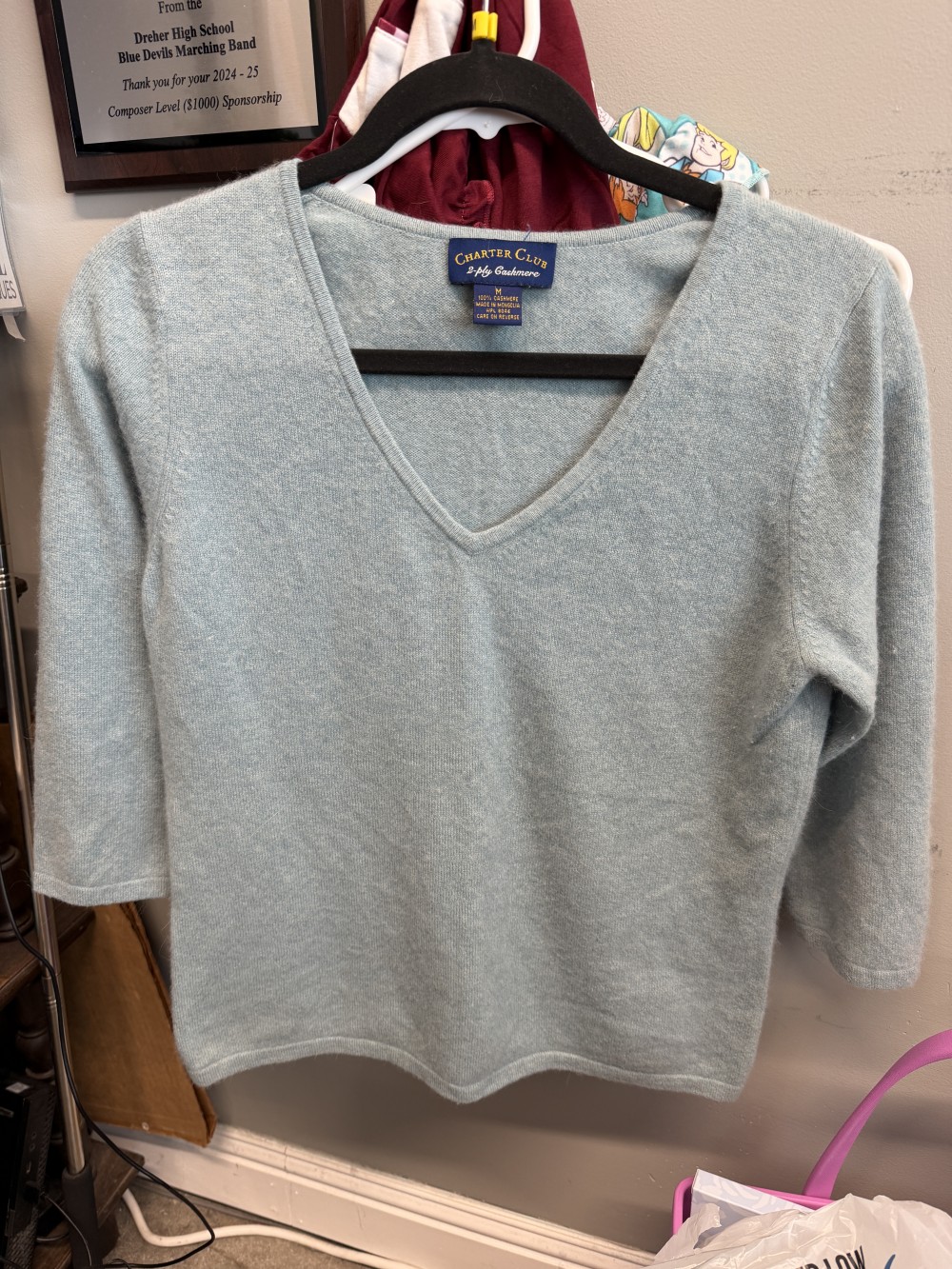 Charter Club 100% Cashmere V Neck Sweater