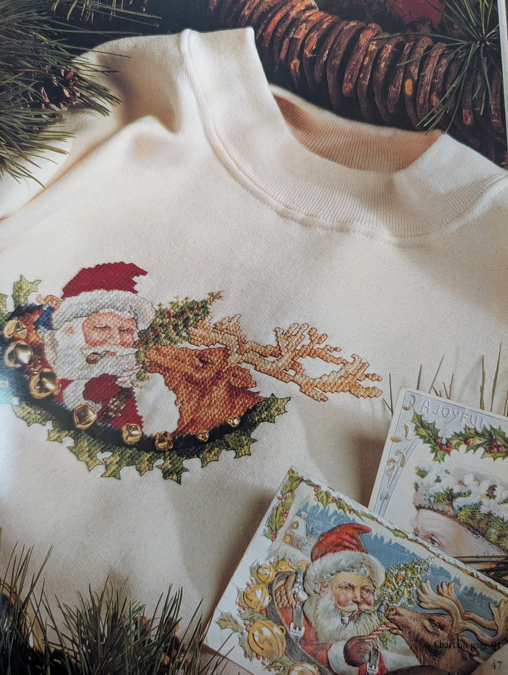 Vtg 1994 Down Santa Claus Lane cross-stitch book