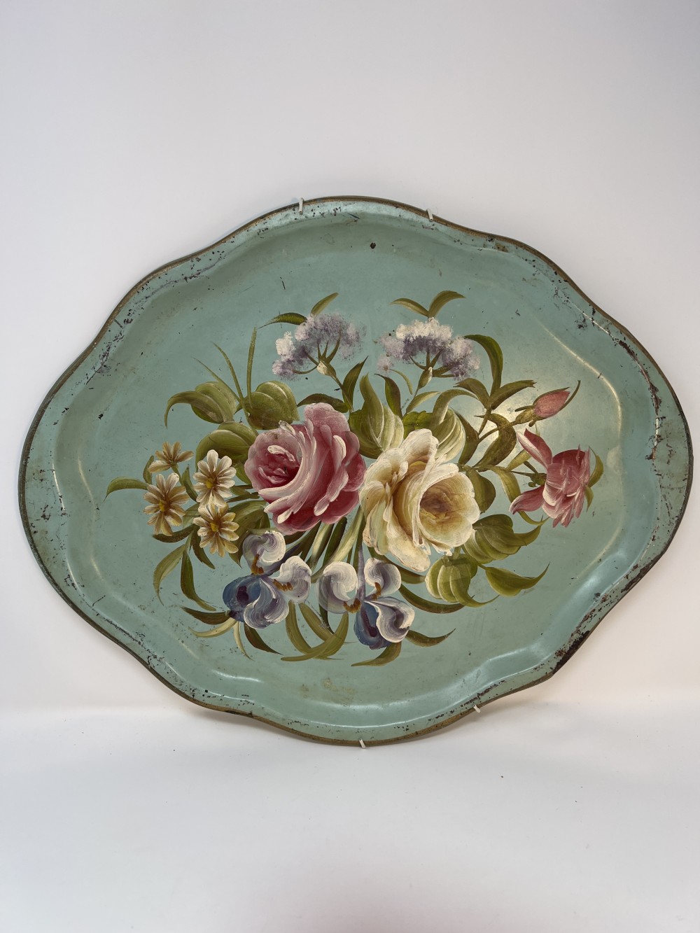 Vtg Tole Tray with Hanger