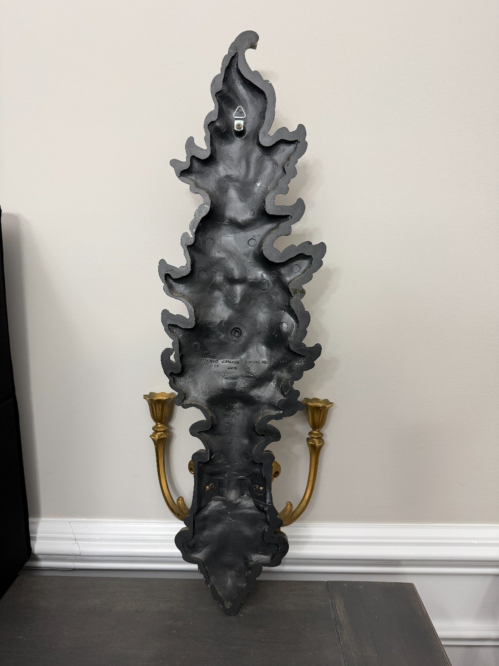 Vintage 1973 Syroco Gold Floral 2-Arm Wall Sconce – Model 4133 Hollywood Regency