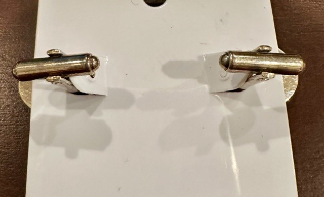 Vint gold tone tiger's eye cuff links