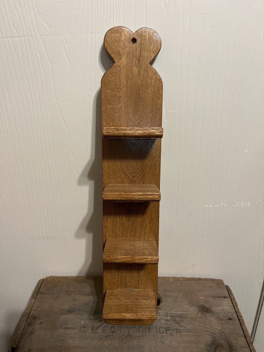 Vtg handmade tiered trinket shelf