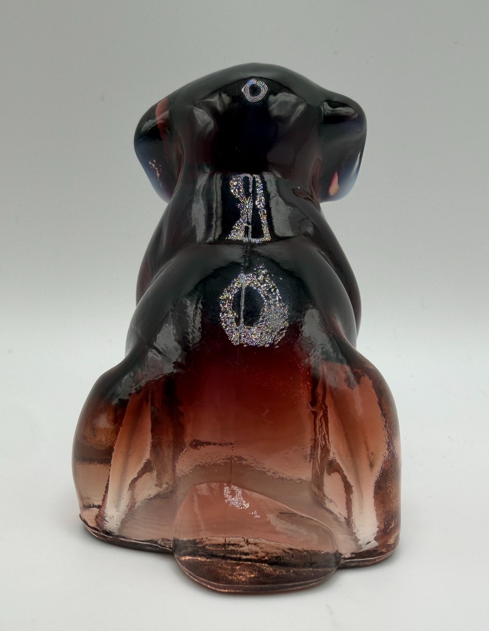 1980s Boyd Glass Pooche the Dog Vintage Figurine - Mulberry