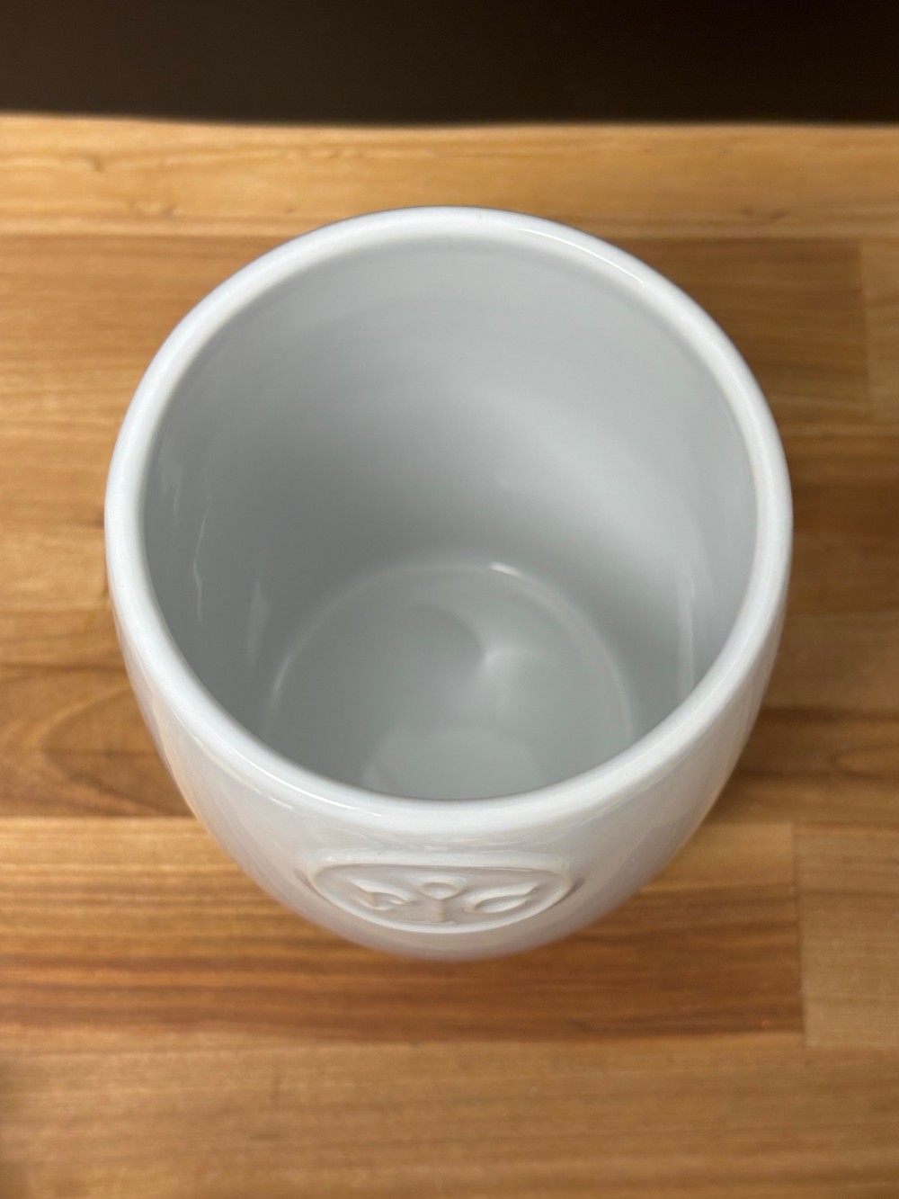 Pampered Chef White Ceramic Utensil Crock Holder PC Logo Cottagecore Kitchen