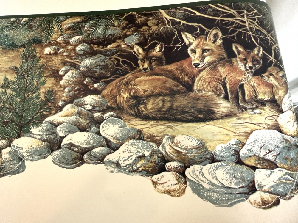 2 Vintage Warner fox wallpaper border