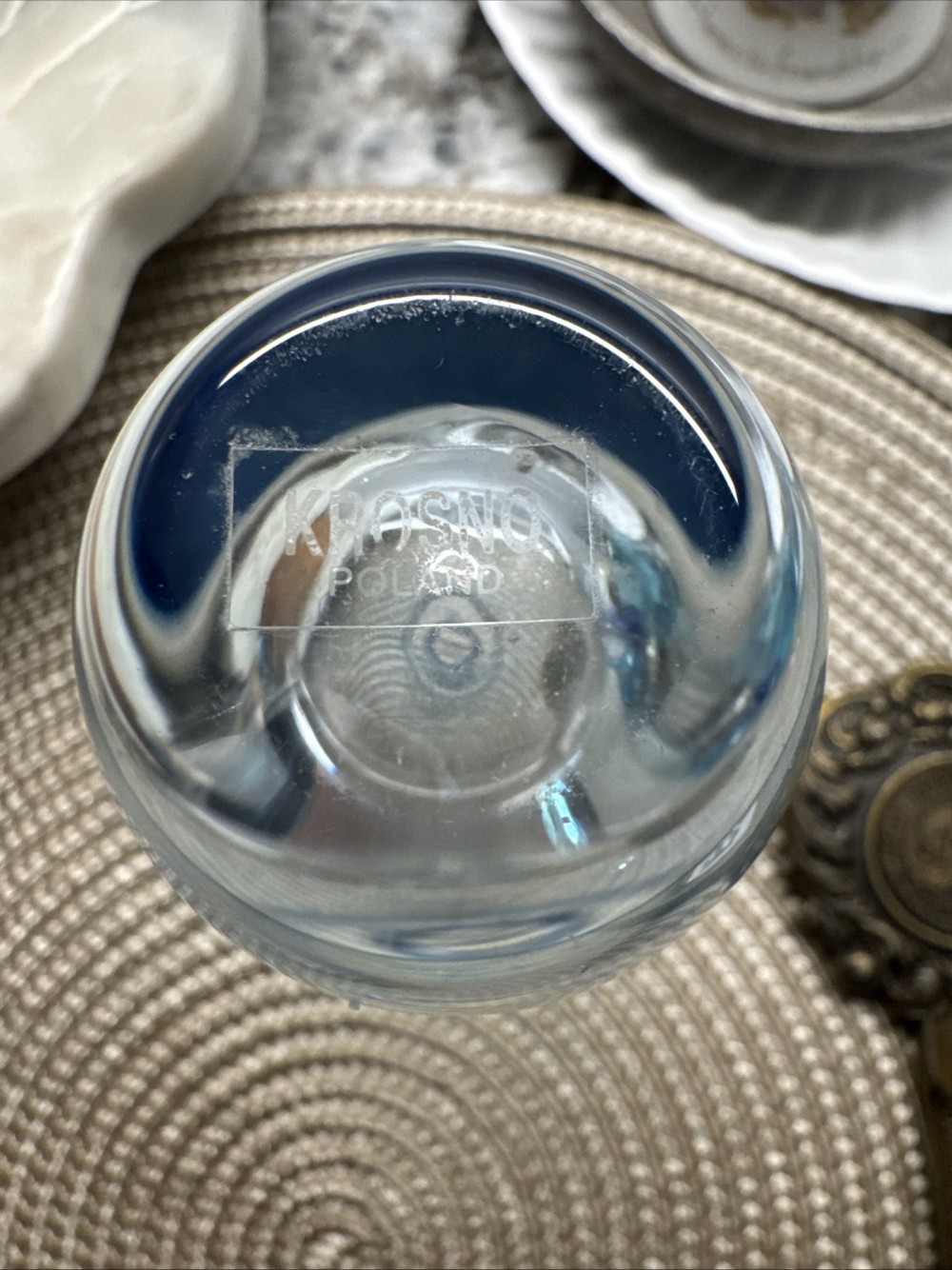 VASE, KROSNO POLISH IRIDESCENT BLUE