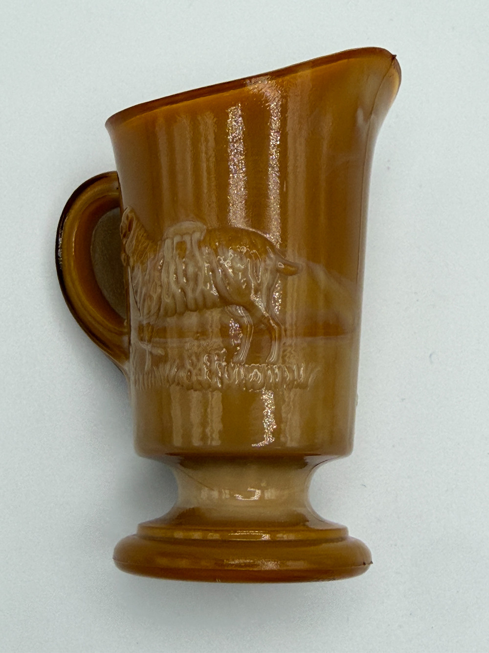 Vintage Boyd Glass Caramel Slag Miniature Creamer